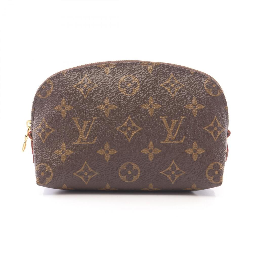 Louis Vuitton Pochette Cosmetic Leather Monogram Shoulder Bag Brown